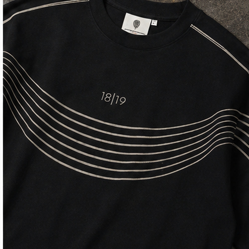 Jetblack Embroidered Line Oversized T-Shirt